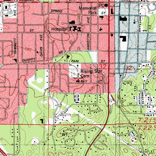 Topographic Map of Saint Jude Catholic Church, AL