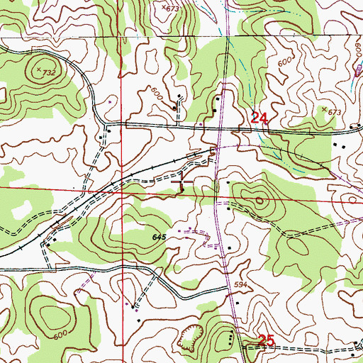 Topographic Map of Saint Marys Baptist Church, AL