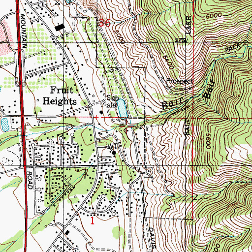 Topographic Map of Bair Canyon, UT
