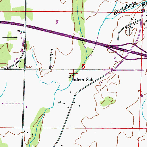Topographic Map of Salem Baptist Church, AL