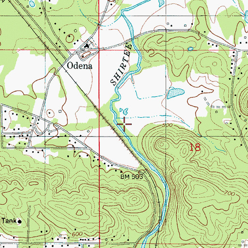 Topographic Map of Sanford Creek, AL