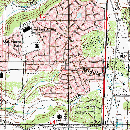 Topographic Map of Dimond Oaks, UT