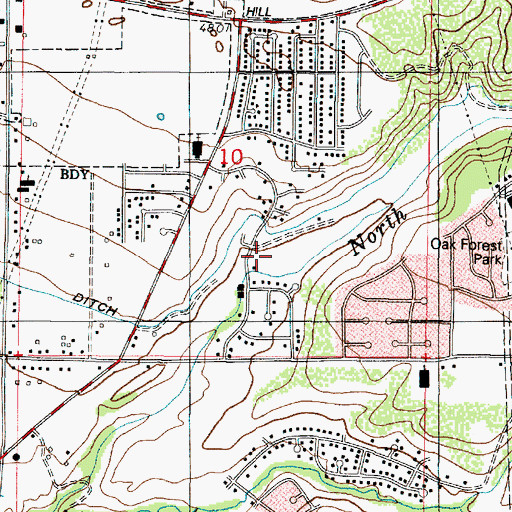 Topographic Map of Hidden Hideaway Condominium, UT