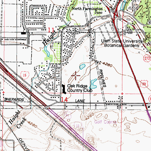 Topographic Map of Oakridge Village Condominium, UT