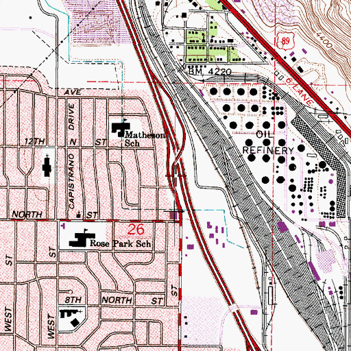 Topographic Map of Kinney and Gourlays Improved City Plat, UT