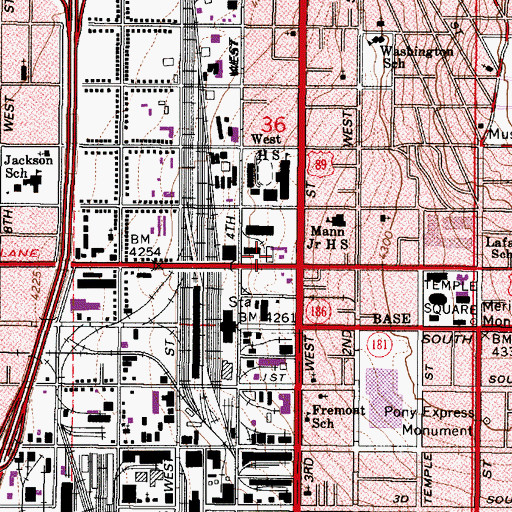 Topographic Map of 214 North Temple Condominium, UT