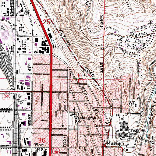 Topographic Map of Wall Street Condominium, UT