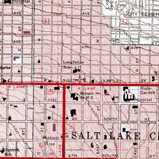 Topographic Map of Bonneville Tower Condominium, UT