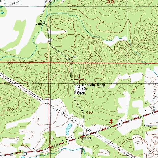 Topographic Map of Shelving Rock School (historical), AL