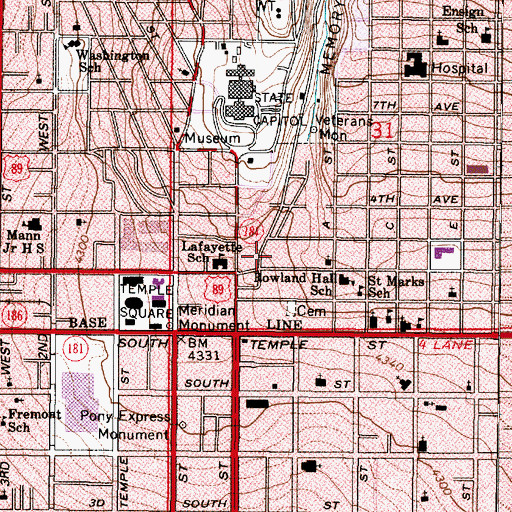 Topographic Map of Canyon Road Towers Condominium, UT