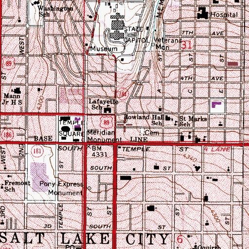 Topographic Map of City Crest Condominium, UT