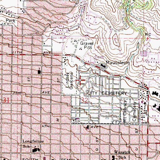 Topographic Map of Empress Condominium, UT