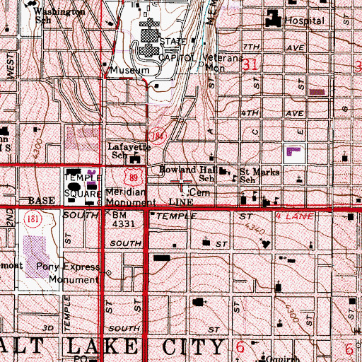 Topographic Map of Garden Towers Condominium, UT