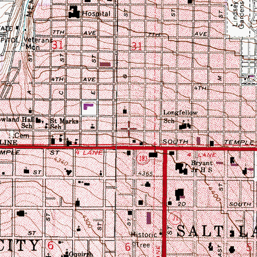 Topographic Map of Mon de Ville Condominium, UT