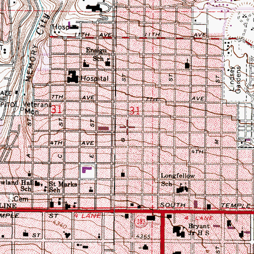 Topographic Map of Northridge Heights Condominium, UT