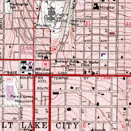 Topographic Map of Oxford Manor Condominium, UT