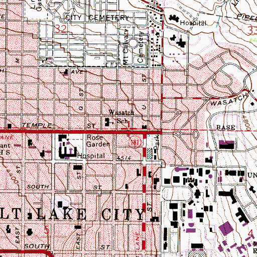 Topographic Map of Somerset Garden Condominium, UT