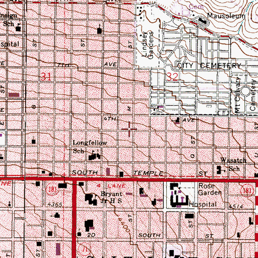 Topographic Map of Third and M Townhouse Condominium, UT