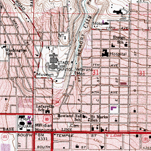 Topographic Map of Tower Hill Condominium, UT