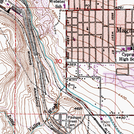 Topographic Map of Copper Cove Condominium, UT
