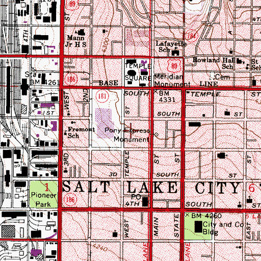 Topographic Map of American Plaza Condominium, UT
