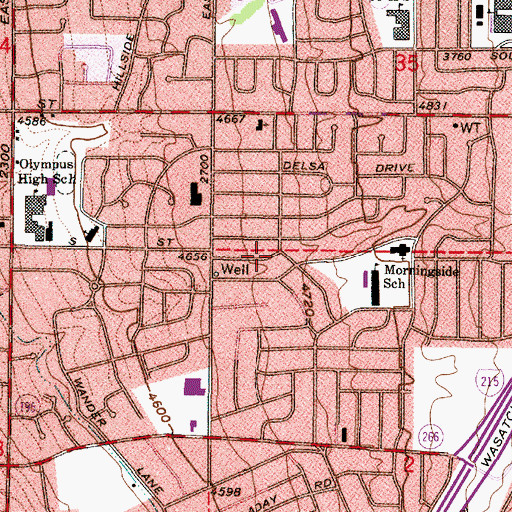 Topographic Map of South Morningside Heights, UT