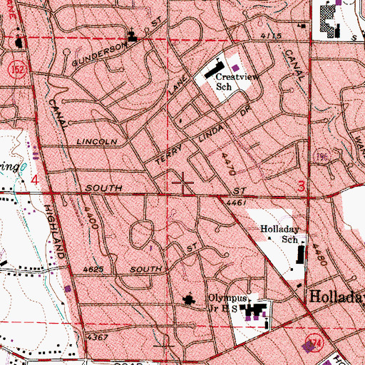 Topographic Map of Arcadia Park Condominium, UT