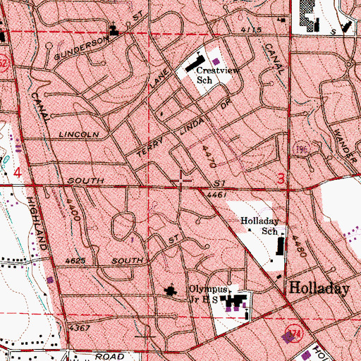 Topographic Map of Krista Condominium, UT