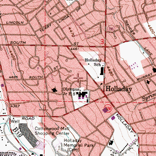 Topographic Map of Mervilla Condominium, UT