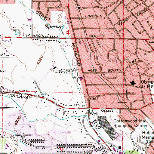 Topographic Map of Holladay Creek Condominium, UT