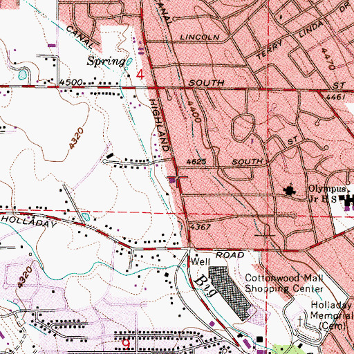 Topographic Map of Holladay Haven Condominium, UT