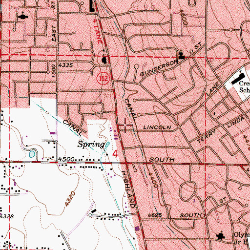 Topographic Map of Lincoln Manor Condominium, UT