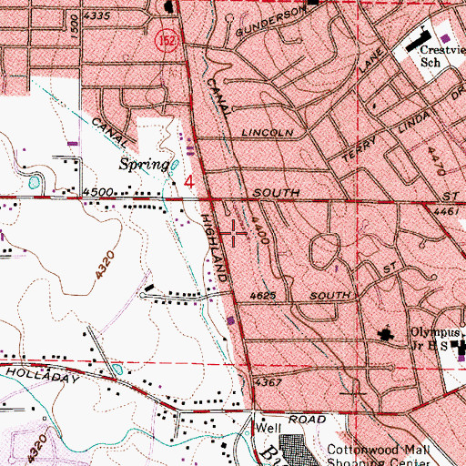 Topographic Map of TGanglewood Condominium, UT