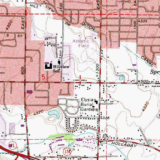 Topographic Map of Country Corners Condominium, UT