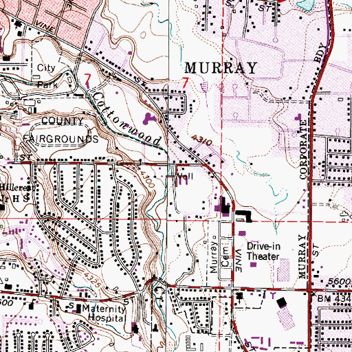 Topographic Map of Creekside East Condominium, UT