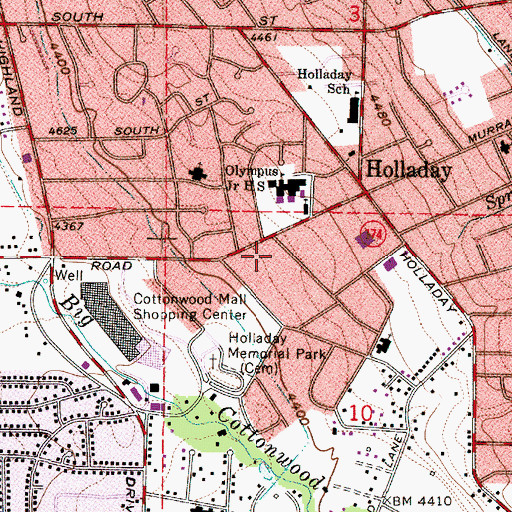 Topographic Map of Easton in Holladay Condominium, UT