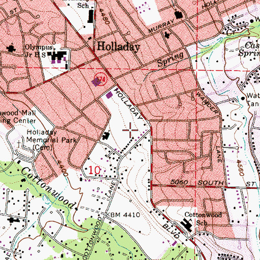 Topographic Map of Holladay Meadows Condominium, UT