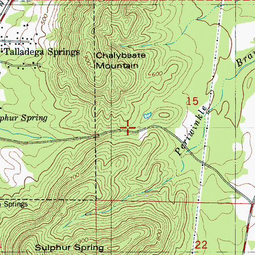 Topographic Map of Sulphur Mountain Gap, AL