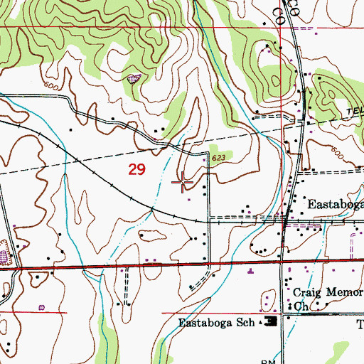 Topographic Map of Sunlight Baptist Church, AL