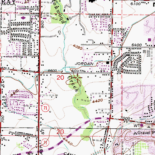 Topographic Map of Cottonwood Grove Condominium, UT