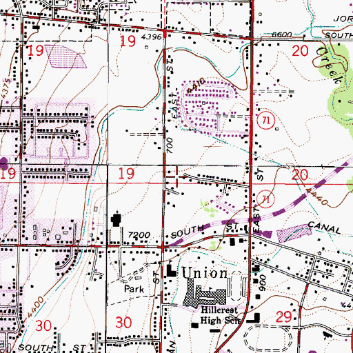 Topographic Map of Cottonwood Meadows Condominium, UT