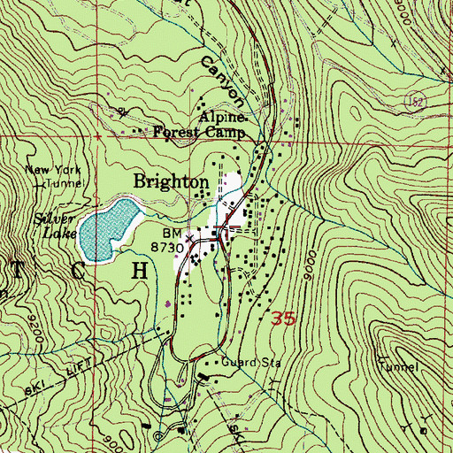 Topographic Map of Silver Lake Summer Resort, UT