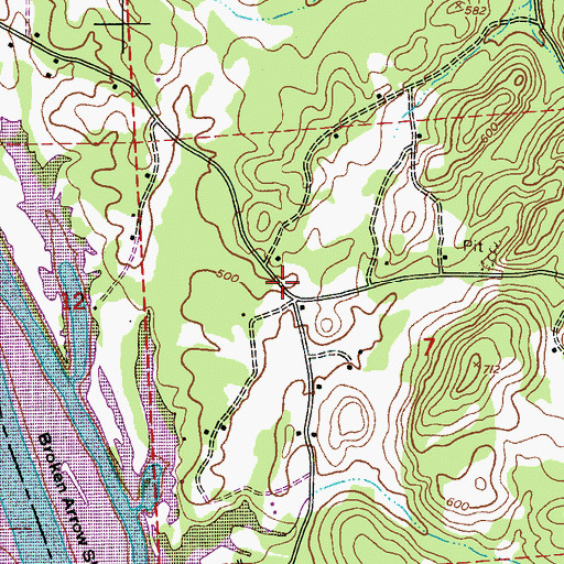 Topographic Map of Sweet Springs (historical), AL