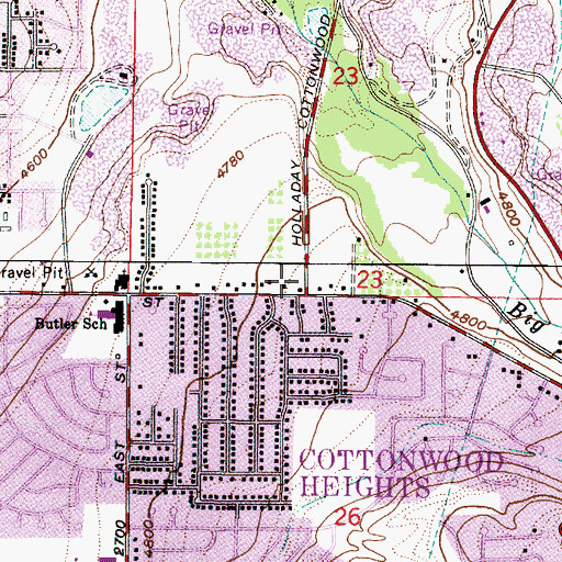 Topographic Map of Aspen Park Condo, UT