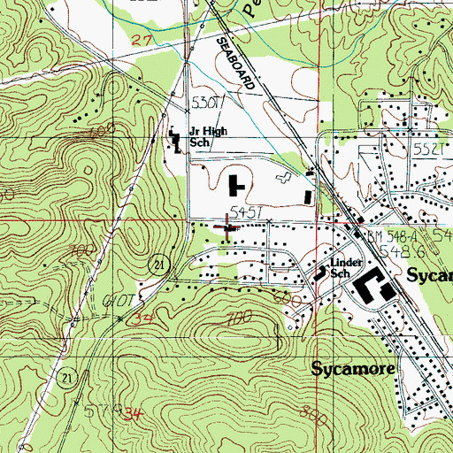 Topographic Map of Sycamore Baptist Church, AL