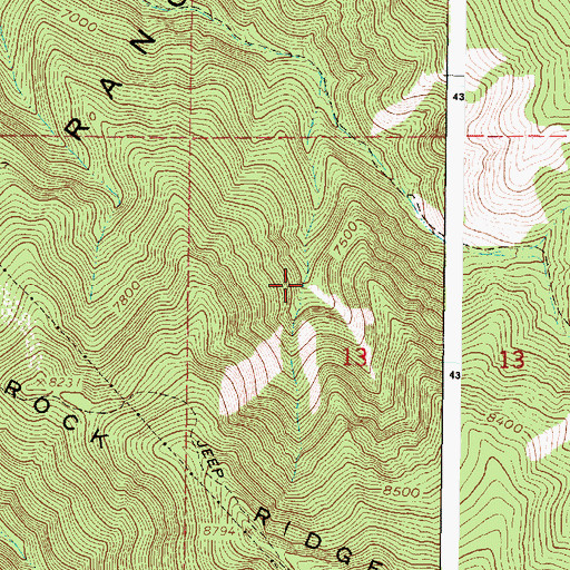 Topographic Map of Pole Canyon, UT