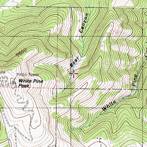 Topographic Map of Death Canyon, UT