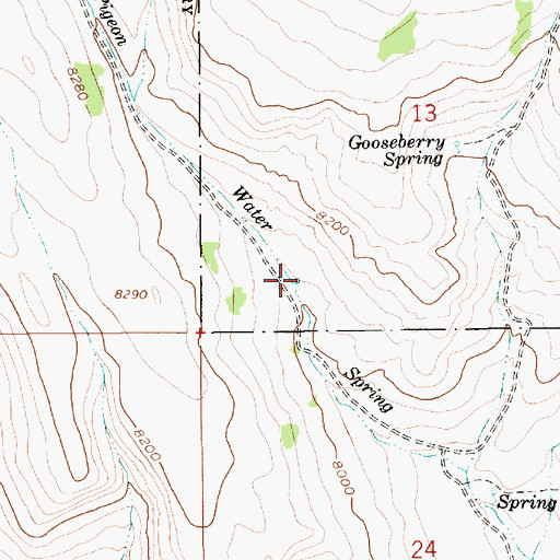 Topographic Map of Pigeon Water Spring, UT