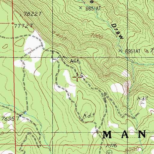 Topographic Map of Jerry Stocks Mine, UT