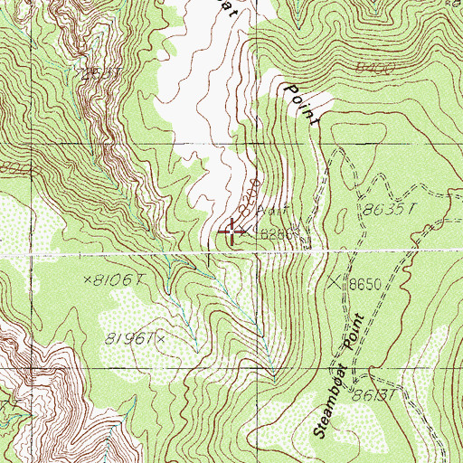 Topographic Map of Steamboat Point Mine, UT